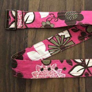 Gap Floral Flower Brown Tan Pink Fabric Cloth Belt 27.5" 3 4 5 6 7 8 RARE HTF